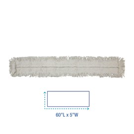 Boardwalk Disposable Dust Mop Head, Cotton, Cut-End, 60w X 5d