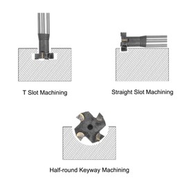 sourcing map T-Slot Milling Cutters, 5mm Depth 16mm Cutting Dia 10mm Shank Tungsten Carbide Tip 4 Flutes T Slot End Mill for Stainless Steel Copper Aluminum