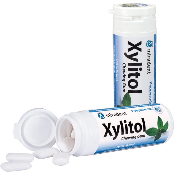 Miradent Xylitol Minze Zahnpflegekaugummi, 30 pcs. Chewing gum