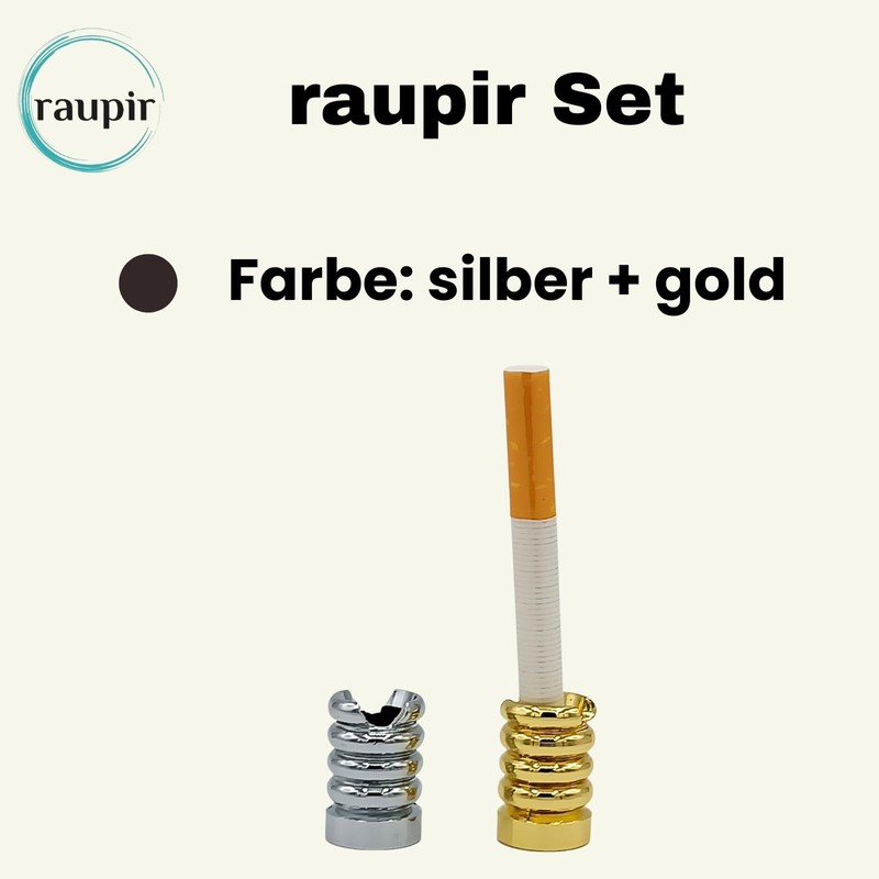 raupir Set of 2 round embers for ashtray gold silver