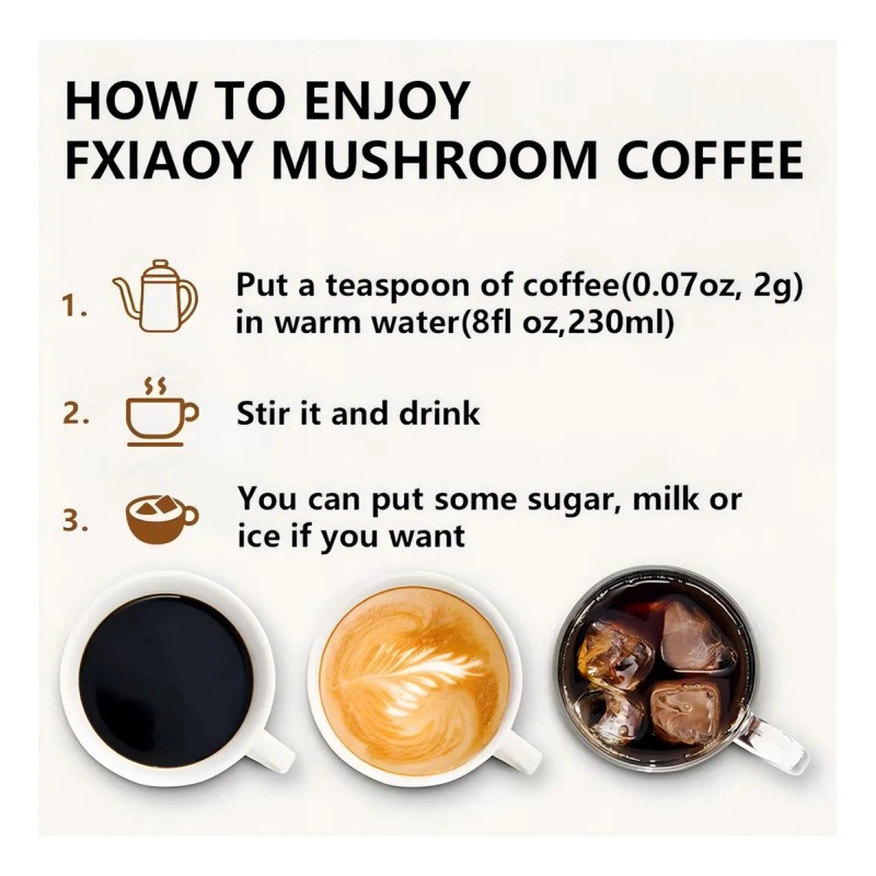 Fxiaoy Café De Hongos Con 6 Hongos Adaptogénicos 1 Unidad