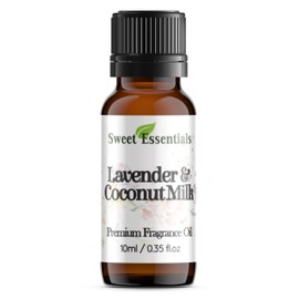 Lavender & Coconut Milk, 10ml (0.35fl oz) Premium Fragrance Oil, Aromatherapy, Diffuser, Crafts, Soap, Home Scents, Bath & Body, DIY Parfum and Much More. Versatile & Long-Lasting by Sweet Essentials
