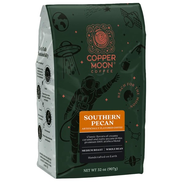 Copper Moon Whole Bean Coffee, Medium Roast, Southern Pecan Blend, 2 Lb