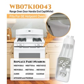 WB07K10043 WB07X10132 Range Oven Door Handle End Cap(White) Replacement Parts Fits For GE Hotpoint Oven,Replaces AP3140301,PS228368,EAP228368,WB07T10144,2Pack