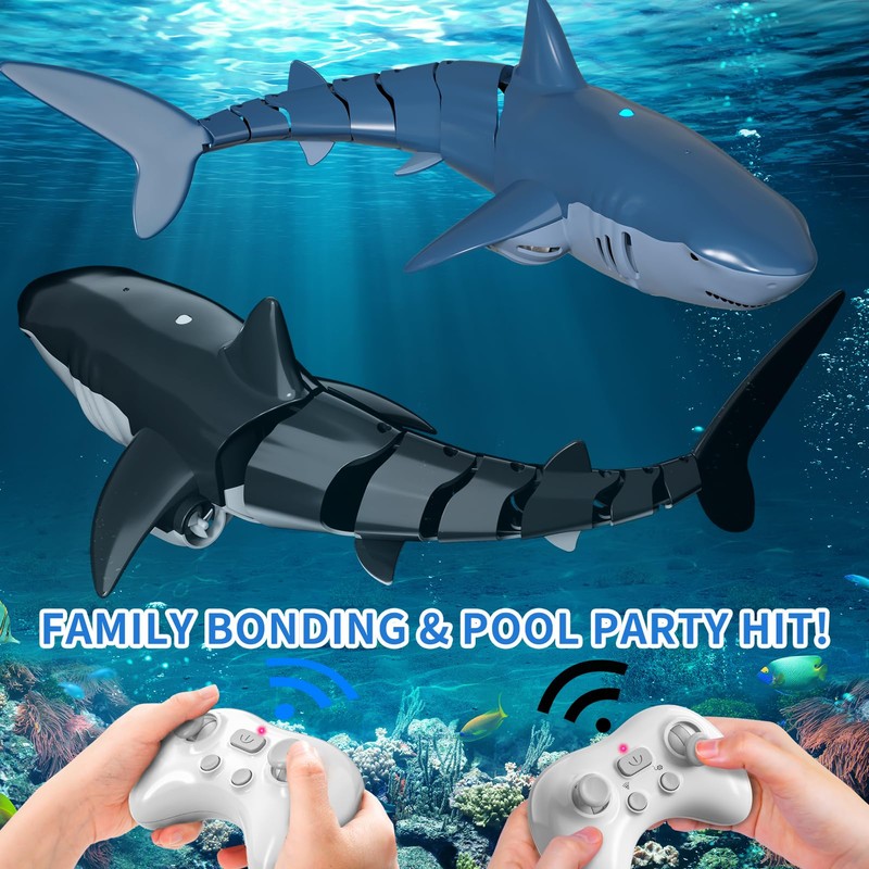 BLmukce 2.4GHz Remote Control Shark Toy for Pool, 1:18 Scale