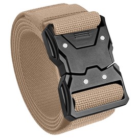 TECEUM Tactical Belt – Coyote B6 L – Heavy-Duty Military, Work, Hiking,Rigger, Utility, EDC Men’s Belts – Quick-Release – Nylon Web