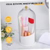 Baluue Rotating Makeup Brush Organizer with Lid Space-saving Vanity Storage