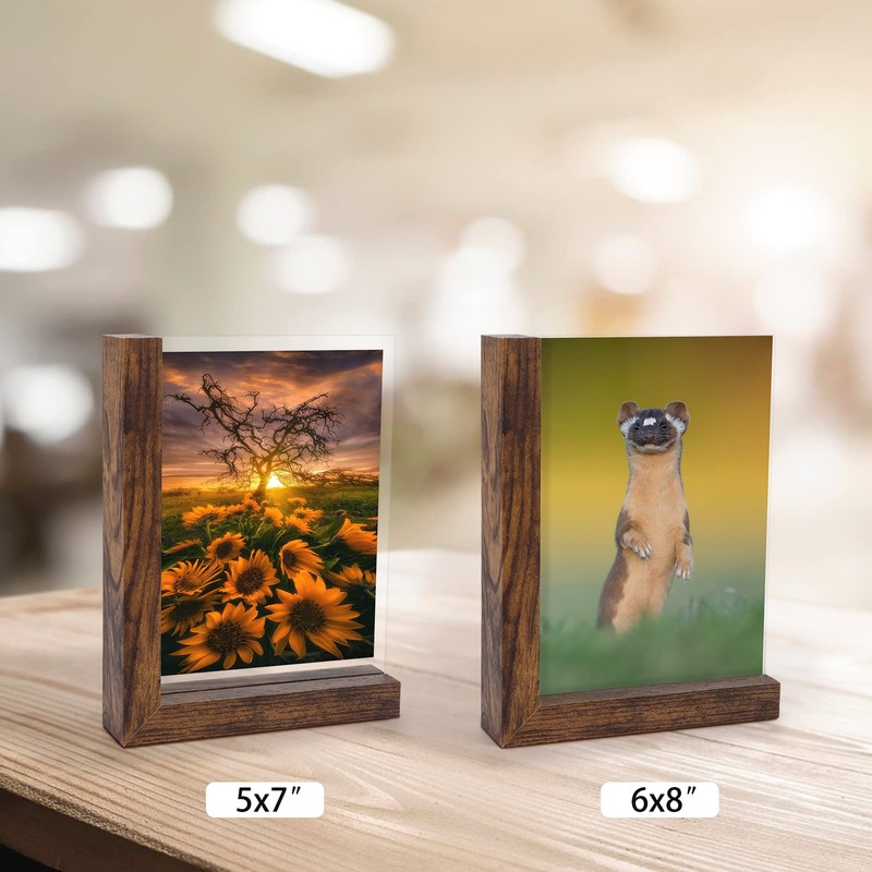 Lavezee 5x7 Picture Frames Set of 2, Double Sided Frame