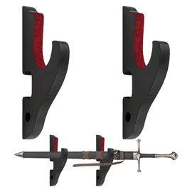 2PCS Sword Wall Mount Display Rack,1 Tier Adjustable Padded Katana Wall Mount,Black Sword Stand for Home & Game Room Decoration,Sword Holder,for Samurai Sword,Lightsaber,Cosplay,Demon Slayer Weapon