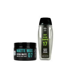 Luxa Kit de Cuidado Capilar - Shampoo de Limpieza Profunda 17 (400ml)  Cera Mate 07 (135g) - Elimina Residuos y Logra Alta Fijación Natural - Aroma...