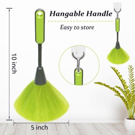 4 Pack 10" Small Microfiber Duster, Delicate Fluffy Microfiber Feather Duster, Perfect for Cleaning Laptop Keyboard, Computer Screen, Books, Photo Frames, Table