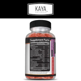 Kaya Naturals Adult Multi Vitamin Gummy, 120 Count, Biotin, Vitamin A, B-12, C & E, Including Zinc, Folic Acid, Strawberry Flavor (120 Gummies)