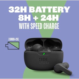 JBL True Wireless Vibe Beam - Deep Bass Sound Earbud - BLACK