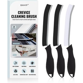 SXhyf Cepillo de Limpieza: Cepillo de Limpieza de Grietas de cerdas duras, Cepillo de Matorrales de Limpieza de Espacio Multifuncional, Herramientas de Limpieza para Uso doméstico, Cocina (3, Negro)