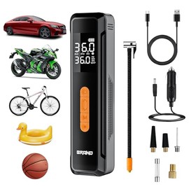 GuKKK Electric Air Pump, Bicycle Air Pump, 150 PSI Mini Air Compressor Bicycle Pump, Wireless Portable Air Compressor with Large Screen for Motorcycle, Car, Balls and SUP