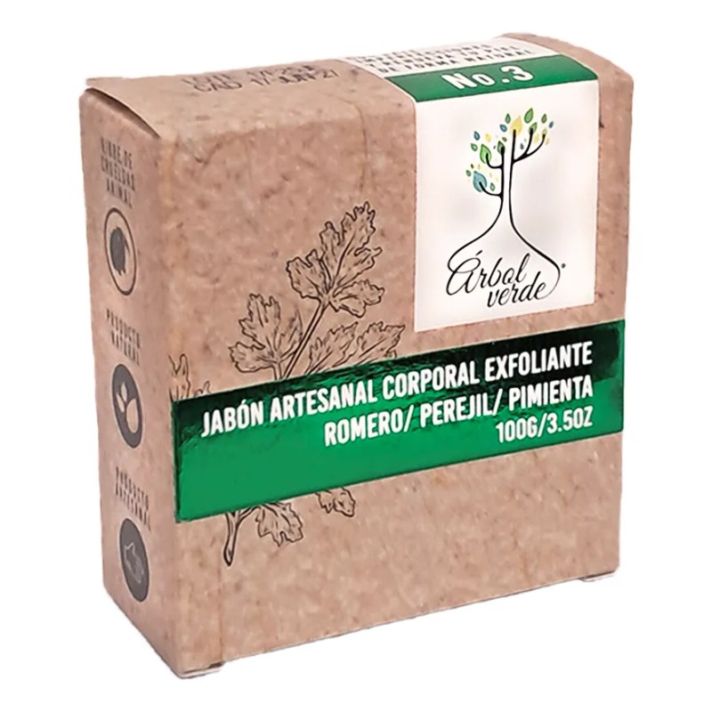 Jabón Árbol Verde Exfoliante Vegano Corporal 100 Gr