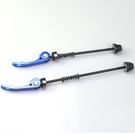 FDXGYH 1 Pair Bike Wheel Hub Front and Rear Skewers Clip Quick Release Bolt Lever Axle Set Mountain Bicycle Accessories for Mountain Bike (Blue-Black)