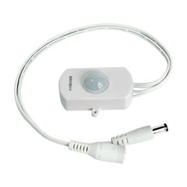 SENSKY BS010BW DC 12v to 24v 3A Mini Dimmable Pir Motion Sensor Switch Occupancy Sensor Switch for Gun Safe, DIY LED Lighting,Kitchen Cabinet(White)