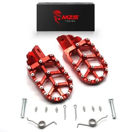 MZS Dirt Bike Foot Pegs, Motocross Footpeg MX Footrest Rest Accessories CNC Red Compatible with CRF125F 2014-2023 | CRF110F 2013-2023
