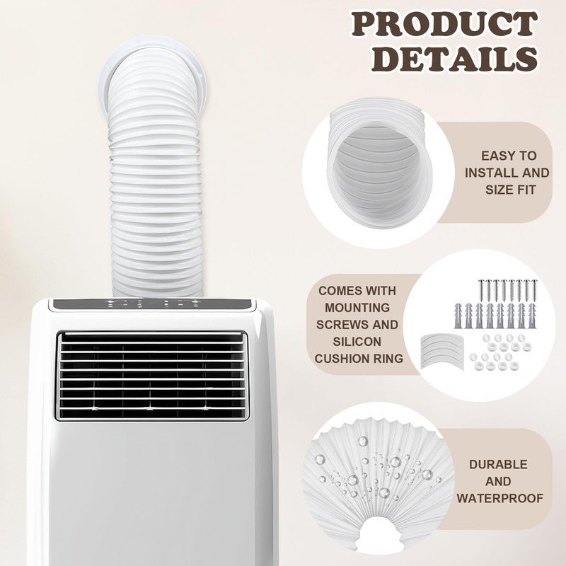 Pushglossy Portable Ac Vent Dual Size Wall Mount Connector with