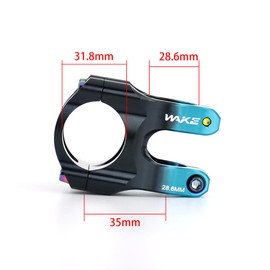 BESNIN Bicycle Stem 0 Degree 31.8 mm for Handlebars 35 mm Short Bicycle Stem Two Colours Mix Stem Colourful Bicycle Stem (Black and Blue)