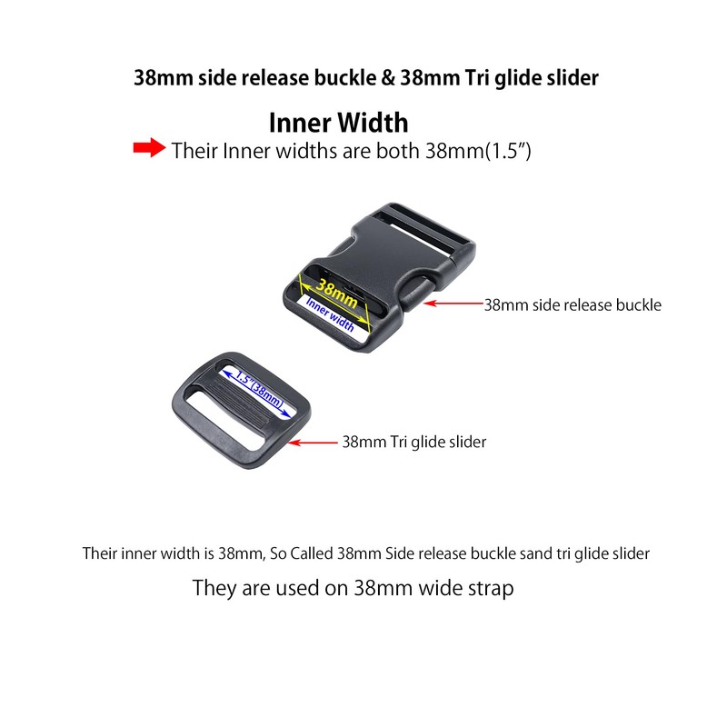 Ahijklmn Plastic Buckles - Side Release Buckle Clips + Tri