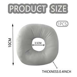 Syylqyr 1 PC Ear Piercing Pillows, Donut Pillow for Ear Pillow with Hole for Ears Doughnut Pillows for Side Sleepers Classroom Office Library Airplane (Light Grey)