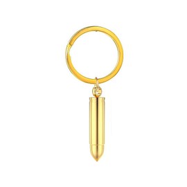 PYNASA Stainless Steel Cool Gold Bullet Keychain for Women Men,Golden Bullet Charm Keychains Accessories Gifts For Key Ring,Backpacks,Bag Tag