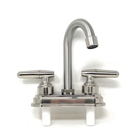 4" Faucet with Plated Brushed Nickel Stainless Steel Spout, Plastic Body [1207PSN] Plastic Valve with 20 Teeth ADA