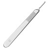 Scalpel Handle Flat Design, Plain with Grip Grooves - Stainless