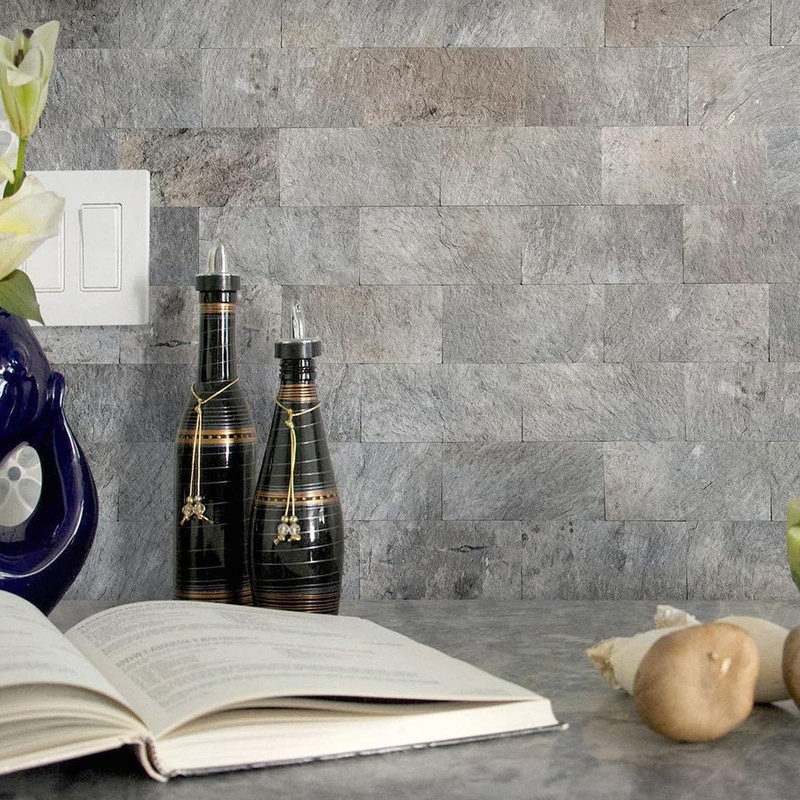 AULIGET 100 Piece Mountain Rock Peel and Stick Backsplash Wall
