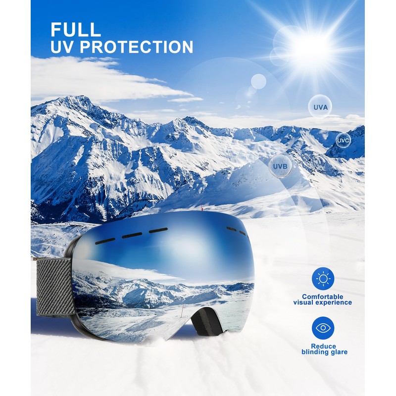 NSSIW Ski Goggles for Men Women Snowboard Goggles: Youth OTG