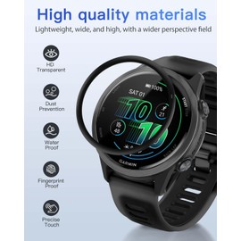 4 Pack Screen Protector for Garmin Forerunner 570,42mm,3D Full Screen Coverage Protective Film for Garmin Forerunner 570 Smart Watch, HD Clarity,Anti-Scratch, Bubble Free