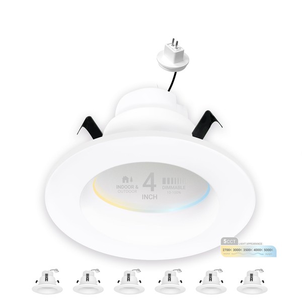 NUWATT 6 Pack 4 Inch MR16 Retrofit LED Recessed Lighting,