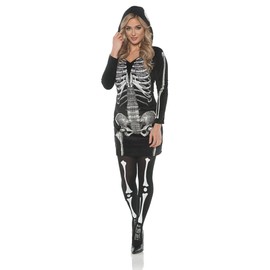 UNDERWRAPS - Disfraz de esqueleto con capucha para mujer, talla M