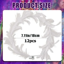 Pack of 12 luminous hair wreath feather, LED feather headbands, luminous hair wreath feather, LED feather headband, LED feather headband, LED feather wreath headband, LED hair band, LED feather flower