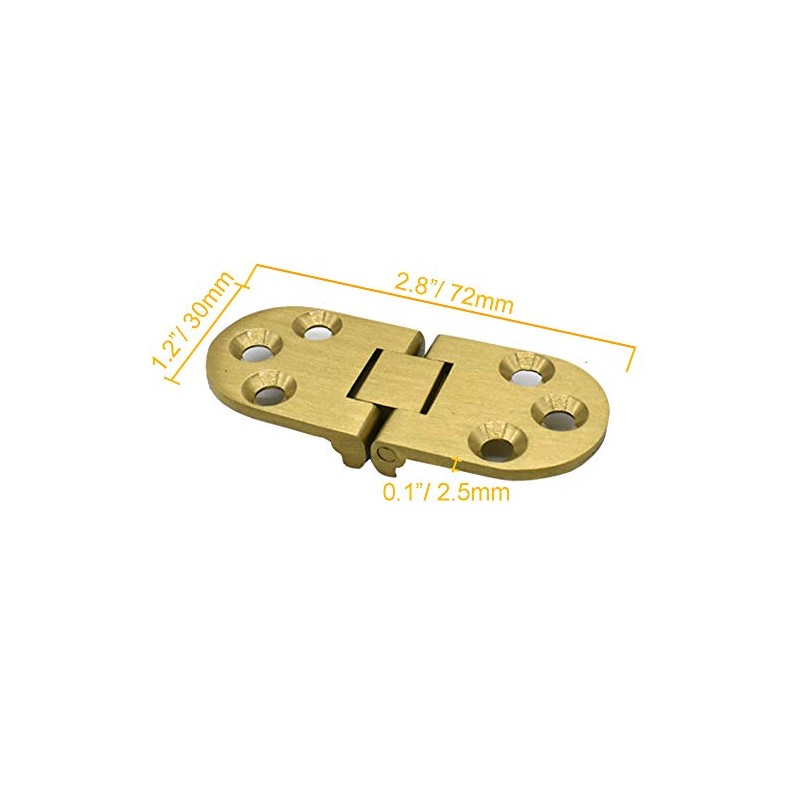 Renashed 4 Pcs Round Edge Hinge Brass Butler Tray Hinge