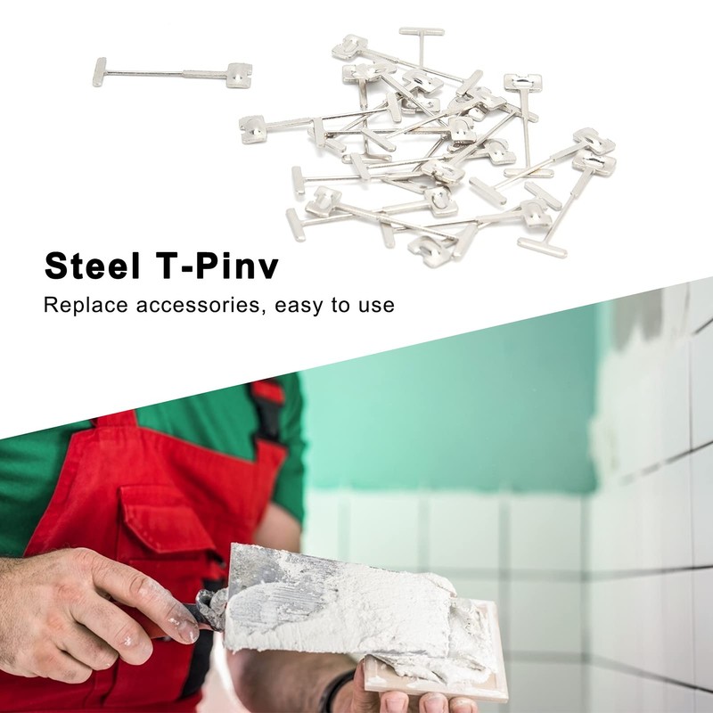 100 Pieces T-Pins, Tile Replacement Steel Needles, Tile Levelling System
