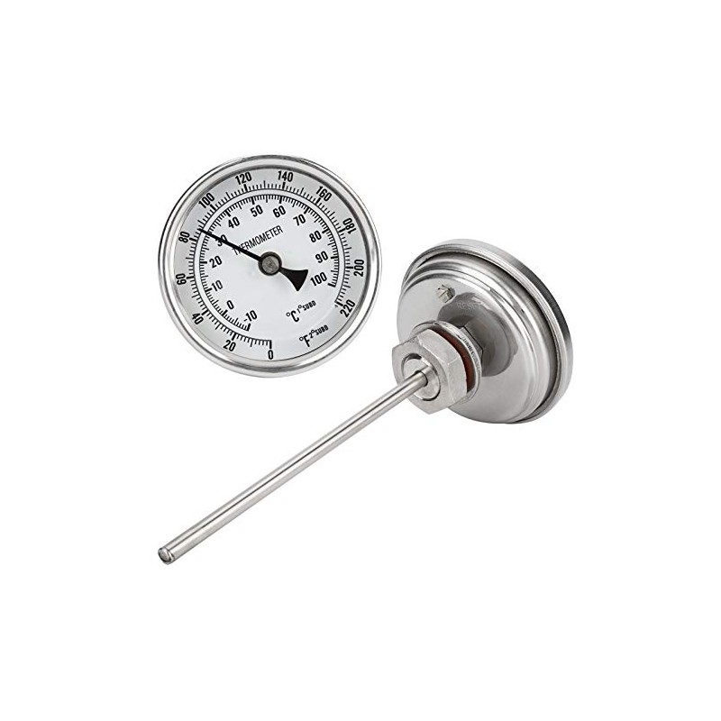 Termómetro De Dial, Termómetro De Acero Inoxidable Con Rosca 1/2