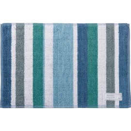 REP HATHA 469408 Sari Bath Mat, Blue, H40 x W60, Machine Washable, Durable, Handwoven, Handmade, 100% Cotton, Striped, Entryway, Kitchen, Toilet, Semicircle, Stylish, Cute