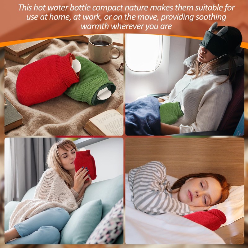 VIHOSE 2 Pcs Small Hot Water Bottle Bag 350ml for