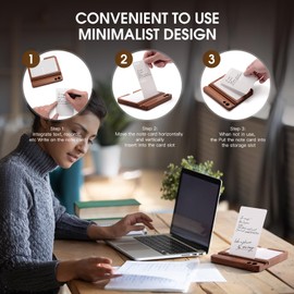 Daily To Do List Planner, Daily ToDo Checklist Cards and black Walnut Stand,50 Checklist Cards-Perfect NotePads for Work Desk or School，Productivity System Planners Notebook for Office Accessories