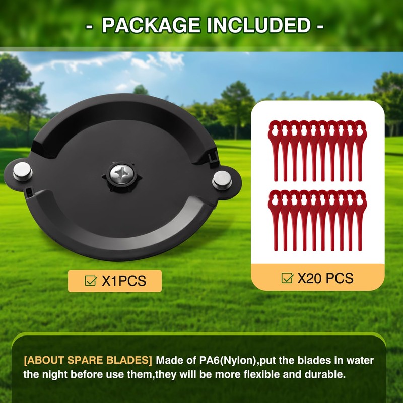 FourShow Strimmer Blade Holder + 20Pcs Replacement Blades Compatible for