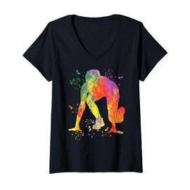 Womens Sprinter Colorsplash Sprinting Kids Sprint V-Neck T-Shirt