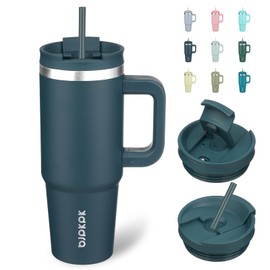 BJPKPK 30 oz Tumbler With Handle Insulated Tumblers With Lid And Straw Stainless Steel Thermal Cup,Navy Blue