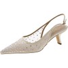 Sam Edelman Women's Bianka Sling Pump Modern Ivory Mesh Glitz