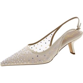 Sam Edelman Women's Bianka Sling Pump Modern Ivory Mesh Glitz 8.5 Medium