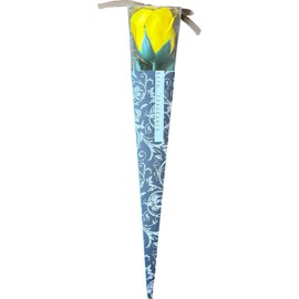 Q-FLA 813764 Soap Flower, Bath Salt, Bouquet, Bouquet, Single Wheel, Arabesque, Mini Kelly, Yellow, Mother's Day Gift, Gift