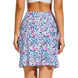 M MOTEEPI Knee Length Skorts Skirts for Women Golf Skirt with Pockets Shorts High Waisted Athletic Skorts Colorful Flowers M