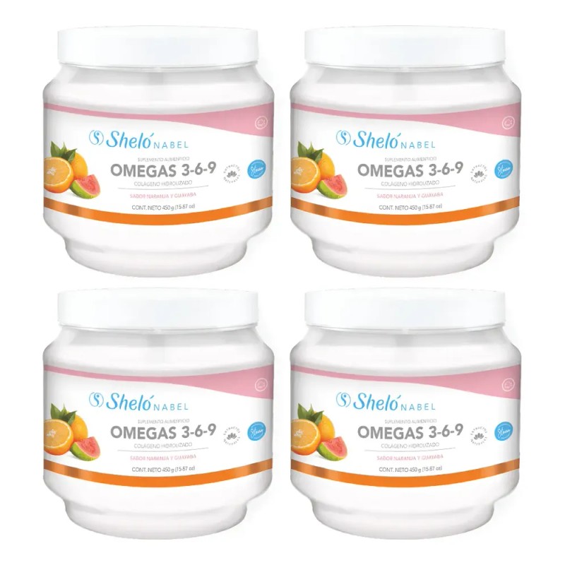 4 Colágeno Hidrolizado Omegas 3 6 9 ,mejora Piel Shelo